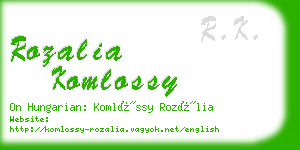 rozalia komlossy business card